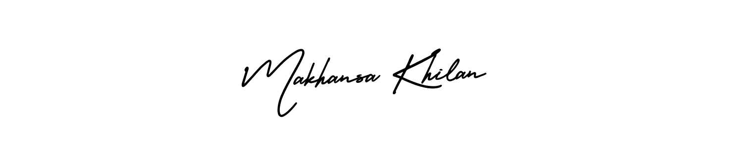 Similarly AmerikaSignatureDemo-Regular is the best handwritten signature design. Signature creator online .You can use it as an online autograph creator for name Makhansa Khilan. Makhansa Khilan signature style 3 images and pictures png
