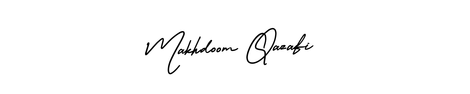 How to make Makhdoom Qazafi name signature. Use AmerikaSignatureDemo-Regular style for creating short signs online. This is the latest handwritten sign. Makhdoom Qazafi signature style 3 images and pictures png