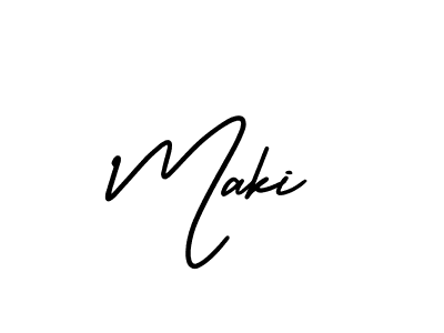 Use a signature maker to create a handwritten signature online. With this signature software, you can design (AmerikaSignatureDemo-Regular) your own signature for name Maki. Maki signature style 3 images and pictures png