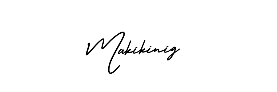 You should practise on your own different ways (AmerikaSignatureDemo-Regular) to write your name (Makikinig) in signature. don't let someone else do it for you. Makikinig signature style 3 images and pictures png