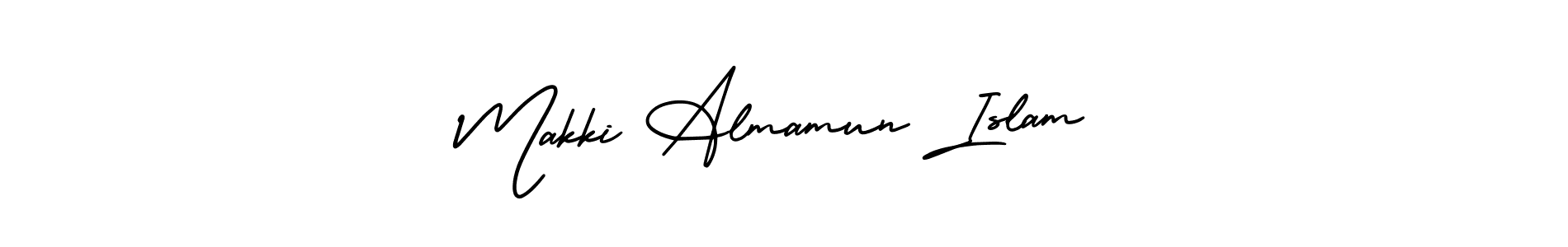 How to make Makki Almamun Islam name signature. Use AmerikaSignatureDemo-Regular style for creating short signs online. This is the latest handwritten sign. Makki Almamun Islam signature style 3 images and pictures png
