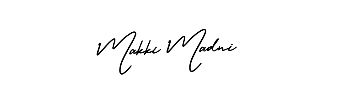 Use a signature maker to create a handwritten signature online. With this signature software, you can design (AmerikaSignatureDemo-Regular) your own signature for name Makki Madni. Makki Madni signature style 3 images and pictures png