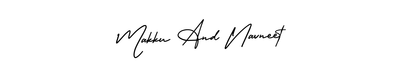 Makku And Navneet stylish signature style. Best Handwritten Sign (AmerikaSignatureDemo-Regular) for my name. Handwritten Signature Collection Ideas for my name Makku And Navneet. Makku And Navneet signature style 3 images and pictures png