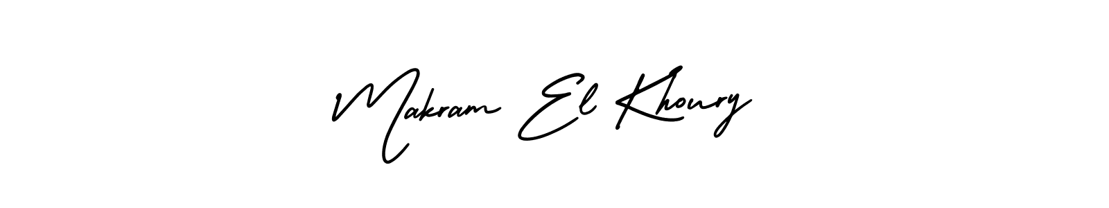 The best way (AmerikaSignatureDemo-Regular) to make a short signature is to pick only two or three words in your name. The name Makram El Khoury include a total of six letters. For converting this name. Makram El Khoury signature style 3 images and pictures png
