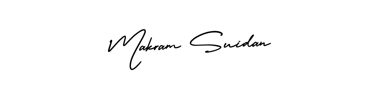 This is the best signature style for the Makram Suidan name. Also you like these signature font (AmerikaSignatureDemo-Regular). Mix name signature. Makram Suidan signature style 3 images and pictures png