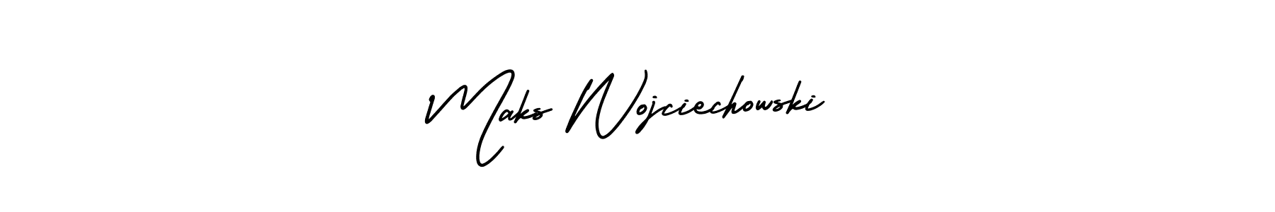 This is the best signature style for the Maks Wojciechowski name. Also you like these signature font (AmerikaSignatureDemo-Regular). Mix name signature. Maks Wojciechowski signature style 3 images and pictures png