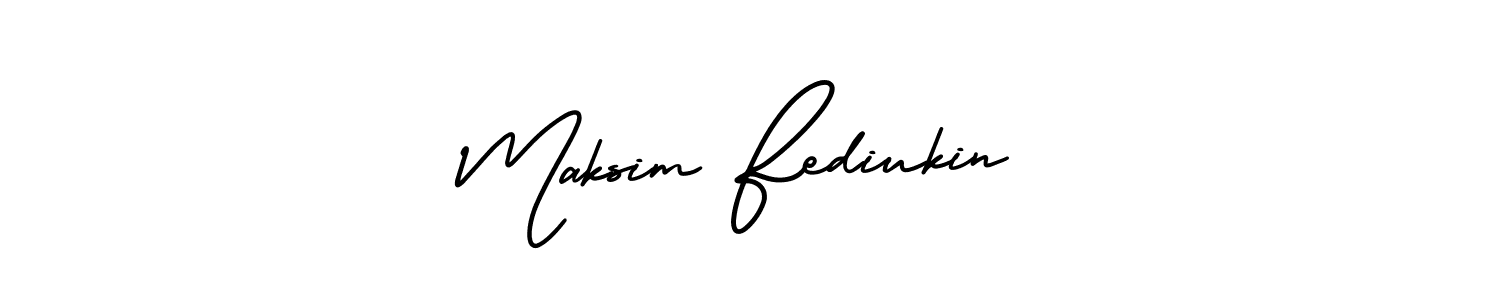 Design your own signature with our free online signature maker. With this signature software, you can create a handwritten (AmerikaSignatureDemo-Regular) signature for name Maksim Fediukin. Maksim Fediukin signature style 3 images and pictures png