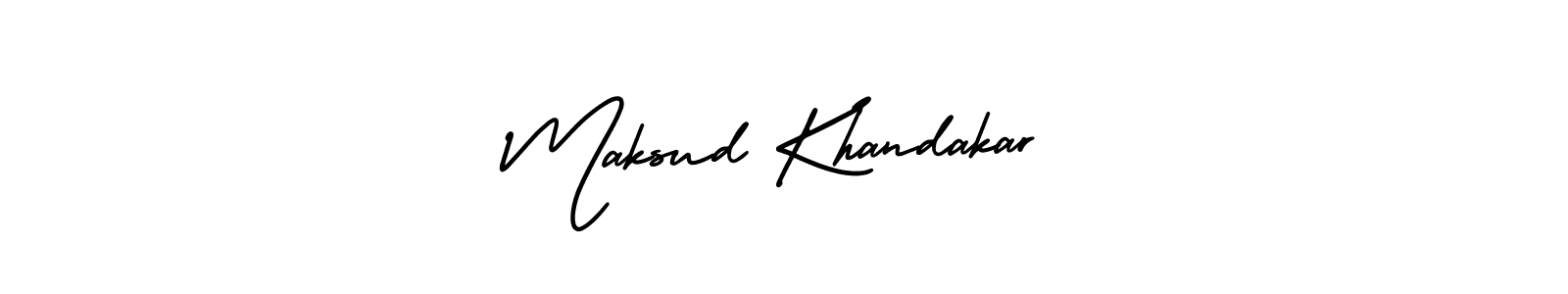 This is the best signature style for the Maksud Khandakar name. Also you like these signature font (AmerikaSignatureDemo-Regular). Mix name signature. Maksud Khandakar signature style 3 images and pictures png