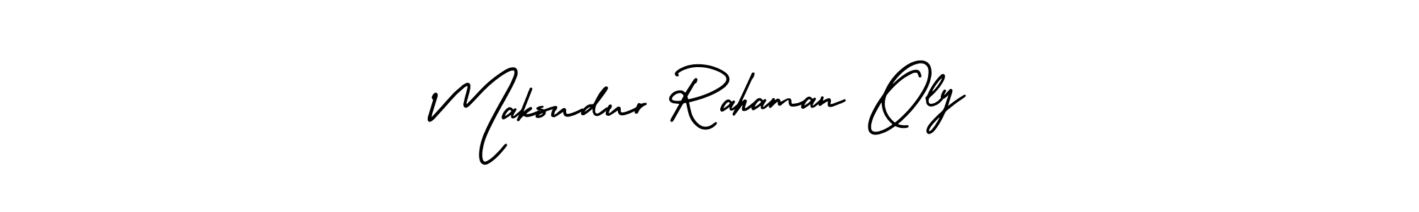 Design your own signature with our free online signature maker. With this signature software, you can create a handwritten (AmerikaSignatureDemo-Regular) signature for name Maksudur Rahaman Oly. Maksudur Rahaman Oly signature style 3 images and pictures png