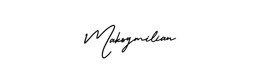 Use a signature maker to create a handwritten signature online. With this signature software, you can design (AmerikaSignatureDemo-Regular) your own signature for name Maksymilian. Maksymilian signature style 3 images and pictures png