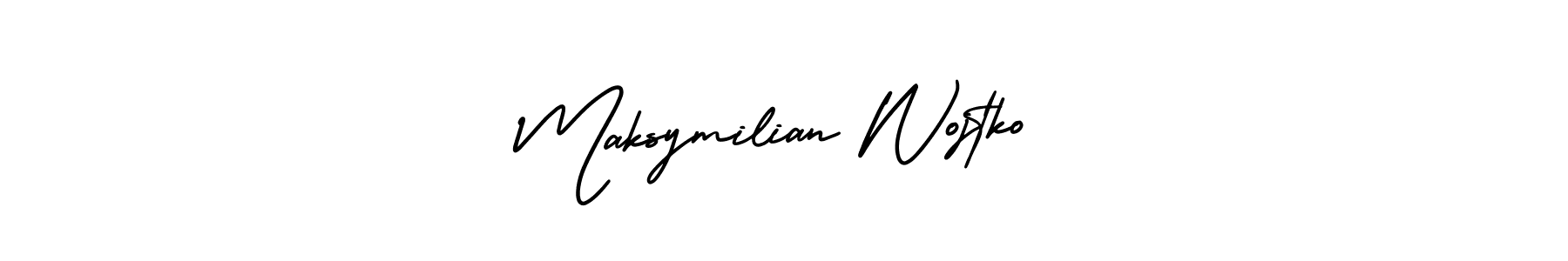 AmerikaSignatureDemo-Regular is a professional signature style that is perfect for those who want to add a touch of class to their signature. It is also a great choice for those who want to make their signature more unique. Get Maksymilian Wojtko name to fancy signature for free. Maksymilian Wojtko signature style 3 images and pictures png