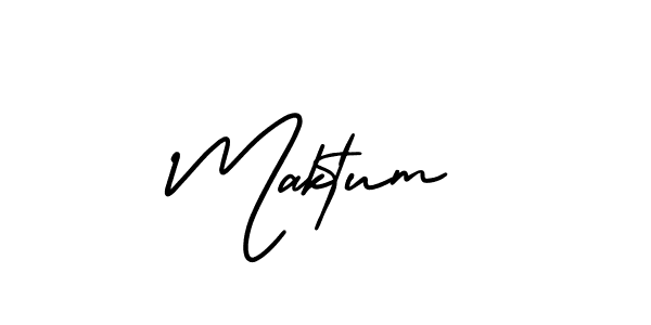 How to make Maktum signature? AmerikaSignatureDemo-Regular is a professional autograph style. Create handwritten signature for Maktum name. Maktum signature style 3 images and pictures png