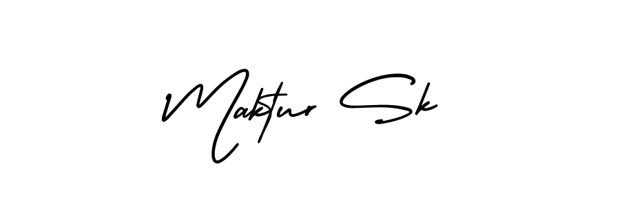 How to make Maktur Sk name signature. Use AmerikaSignatureDemo-Regular style for creating short signs online. This is the latest handwritten sign. Maktur Sk signature style 3 images and pictures png
