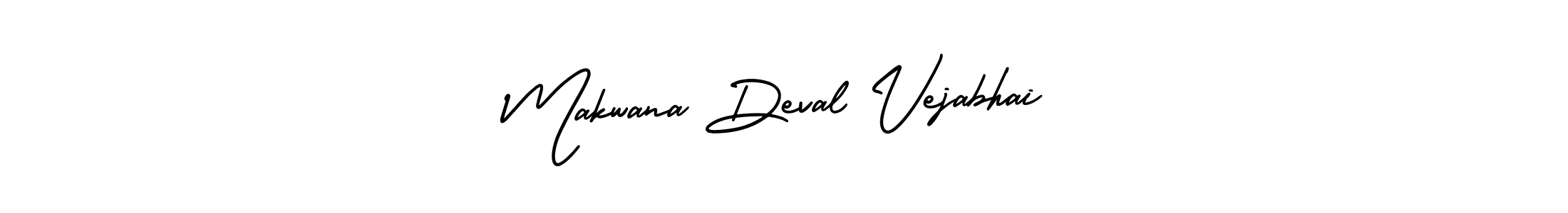 The best way (AmerikaSignatureDemo-Regular) to make a short signature is to pick only two or three words in your name. The name Makwana Deval Vejabhai include a total of six letters. For converting this name. Makwana Deval Vejabhai signature style 3 images and pictures png