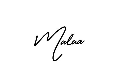 Similarly AmerikaSignatureDemo-Regular is the best handwritten signature design. Signature creator online .You can use it as an online autograph creator for name Malaa. Malaa signature style 3 images and pictures png
