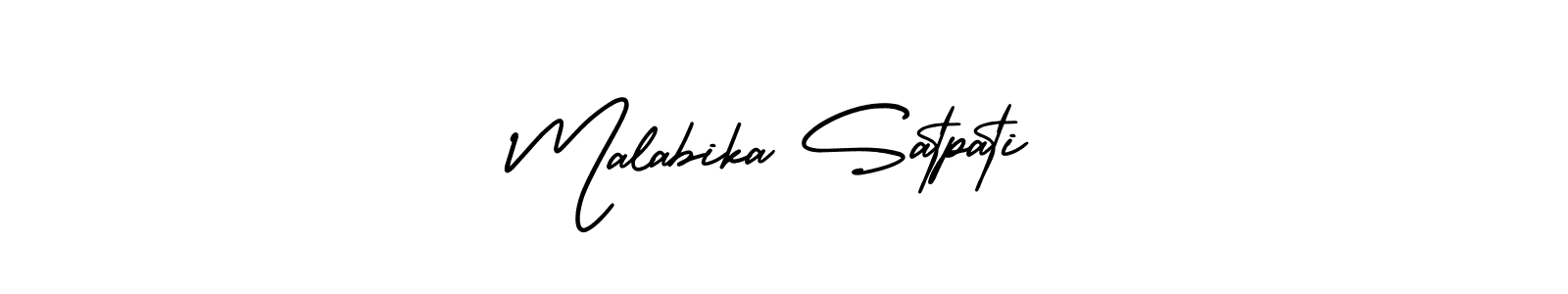 Create a beautiful signature design for name Malabika Satpati. With this signature (AmerikaSignatureDemo-Regular) fonts, you can make a handwritten signature for free. Malabika Satpati signature style 3 images and pictures png