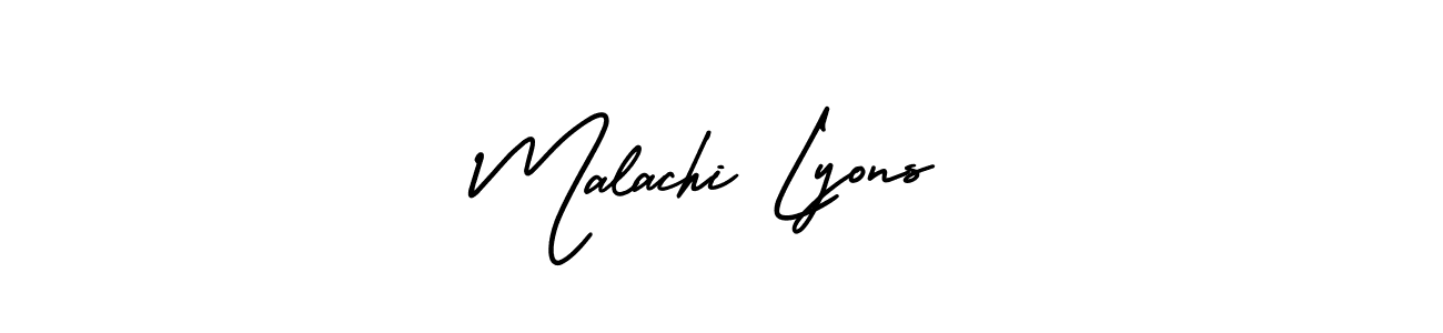 Malachi Lyons stylish signature style. Best Handwritten Sign (AmerikaSignatureDemo-Regular) for my name. Handwritten Signature Collection Ideas for my name Malachi Lyons. Malachi Lyons signature style 3 images and pictures png