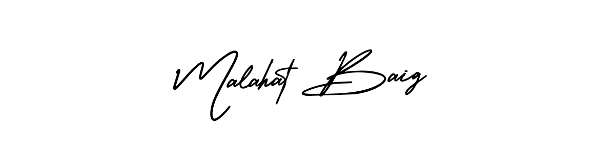The best way (AmerikaSignatureDemo-Regular) to make a short signature is to pick only two or three words in your name. The name Malahat Baig include a total of six letters. For converting this name. Malahat Baig signature style 3 images and pictures png