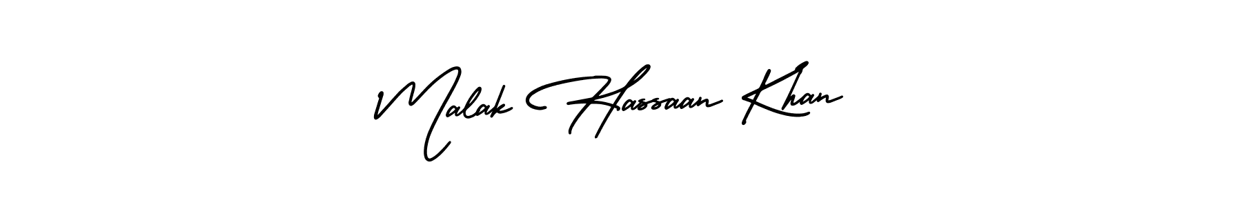 Create a beautiful signature design for name Malak Hassaan Khan. With this signature (AmerikaSignatureDemo-Regular) fonts, you can make a handwritten signature for free. Malak Hassaan Khan signature style 3 images and pictures png