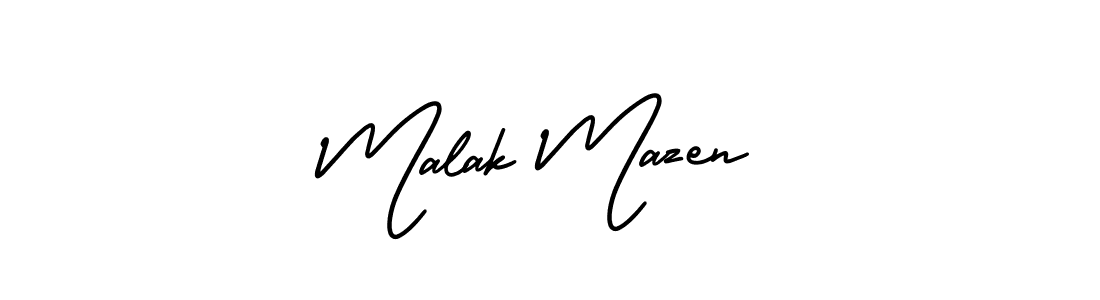 Malak Mazen stylish signature style. Best Handwritten Sign (AmerikaSignatureDemo-Regular) for my name. Handwritten Signature Collection Ideas for my name Malak Mazen. Malak Mazen signature style 3 images and pictures png