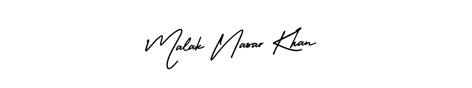 The best way (AmerikaSignatureDemo-Regular) to make a short signature is to pick only two or three words in your name. The name Malak Nasar Khan include a total of six letters. For converting this name. Malak Nasar Khan signature style 3 images and pictures png