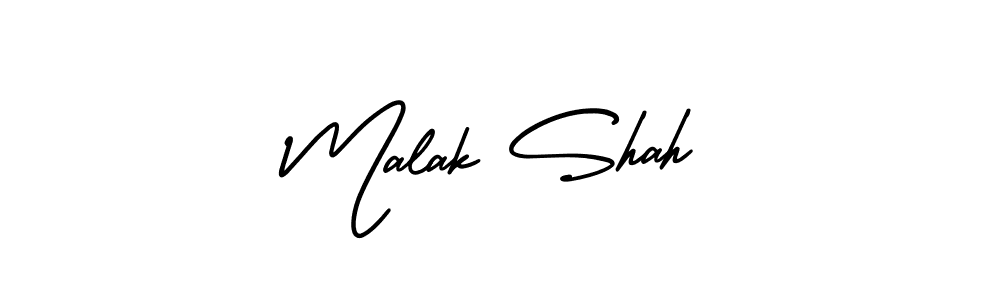 The best way (AmerikaSignatureDemo-Regular) to make a short signature is to pick only two or three words in your name. The name Malak Shah include a total of six letters. For converting this name. Malak Shah signature style 3 images and pictures png
