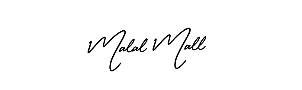 You should practise on your own different ways (AmerikaSignatureDemo-Regular) to write your name (Malal Mall) in signature. don't let someone else do it for you. Malal Mall signature style 3 images and pictures png
