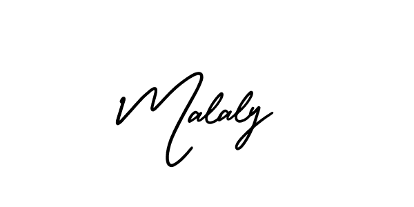 Malaly stylish signature style. Best Handwritten Sign (AmerikaSignatureDemo-Regular) for my name. Handwritten Signature Collection Ideas for my name Malaly. Malaly signature style 3 images and pictures png