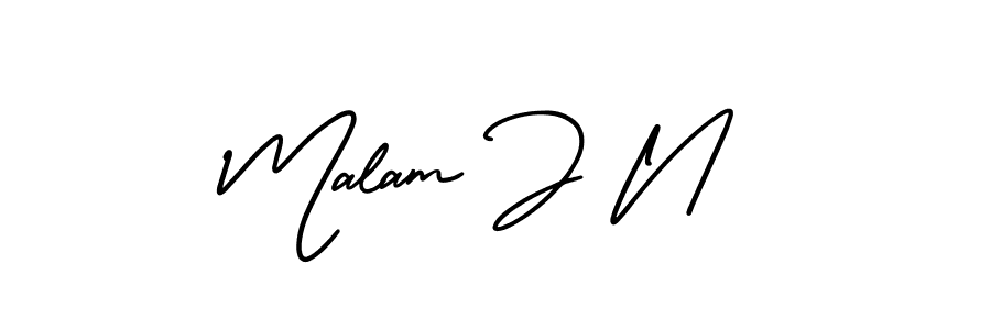 The best way (AmerikaSignatureDemo-Regular) to make a short signature is to pick only two or three words in your name. The name Malam J N include a total of six letters. For converting this name. Malam J N signature style 3 images and pictures png