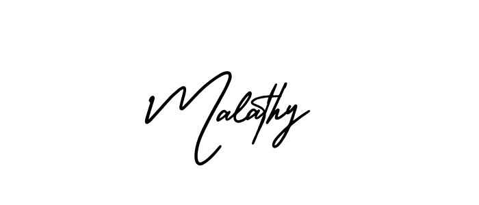 Create a beautiful signature design for name Malathy. With this signature (AmerikaSignatureDemo-Regular) fonts, you can make a handwritten signature for free. Malathy signature style 3 images and pictures png