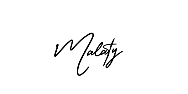 How to make Malaty name signature. Use AmerikaSignatureDemo-Regular style for creating short signs online. This is the latest handwritten sign. Malaty signature style 3 images and pictures png