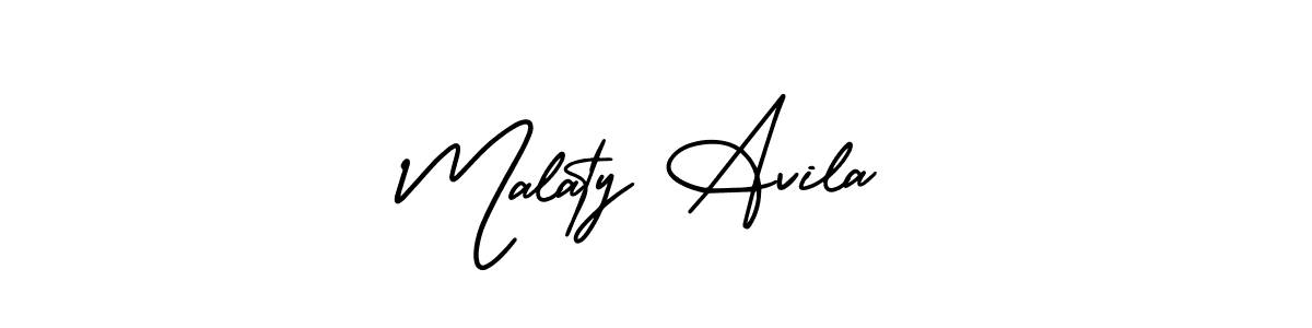 Use a signature maker to create a handwritten signature online. With this signature software, you can design (AmerikaSignatureDemo-Regular) your own signature for name Malaty Avila. Malaty Avila signature style 3 images and pictures png