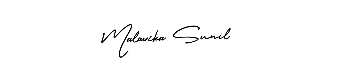 Create a beautiful signature design for name Malavika Sunil. With this signature (AmerikaSignatureDemo-Regular) fonts, you can make a handwritten signature for free. Malavika Sunil signature style 3 images and pictures png