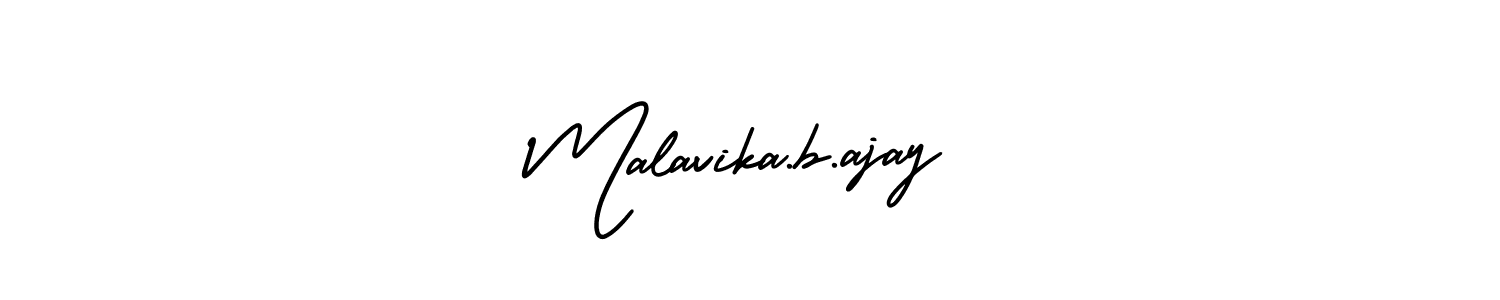 This is the best signature style for the Malavika.b.ajay name. Also you like these signature font (AmerikaSignatureDemo-Regular). Mix name signature. Malavika.b.ajay signature style 3 images and pictures png