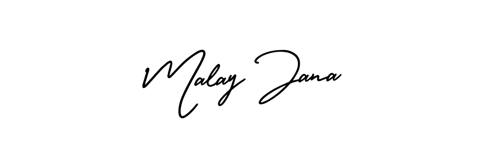 Design your own signature with our free online signature maker. With this signature software, you can create a handwritten (AmerikaSignatureDemo-Regular) signature for name Malay Jana. Malay Jana signature style 3 images and pictures png