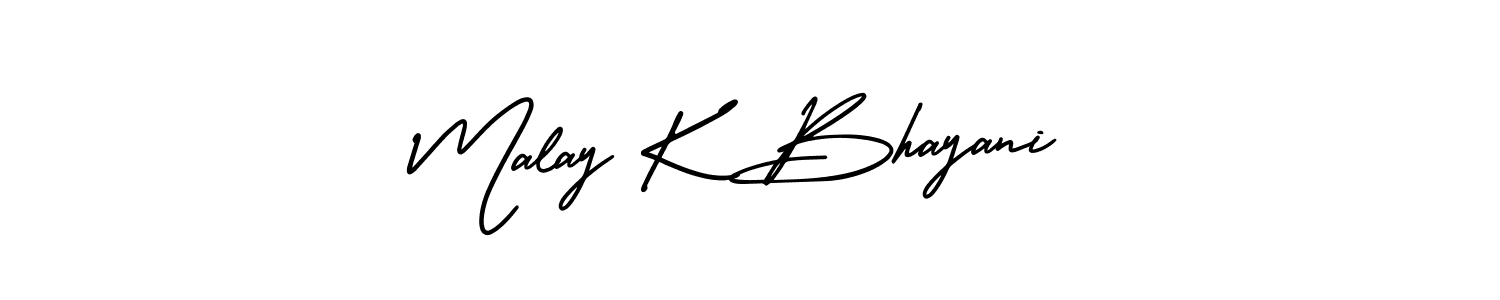 Design your own signature with our free online signature maker. With this signature software, you can create a handwritten (AmerikaSignatureDemo-Regular) signature for name Malay K Bhayani. Malay K Bhayani signature style 3 images and pictures png