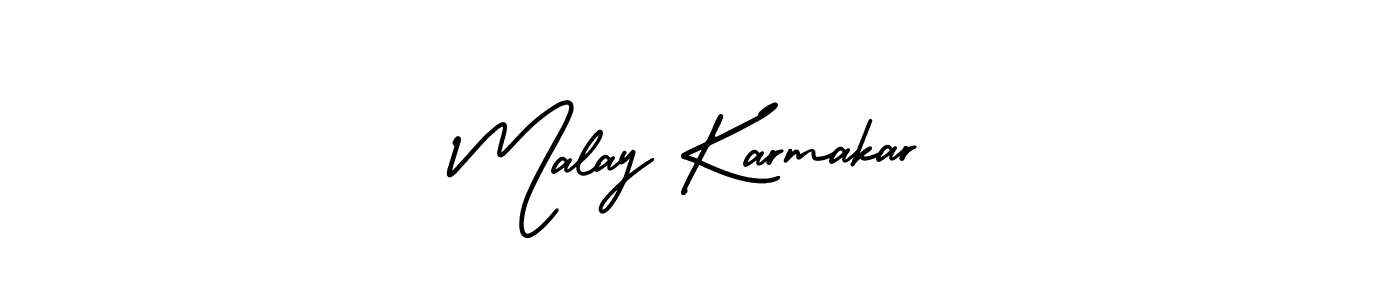 Make a beautiful signature design for name Malay Karmakar. With this signature (AmerikaSignatureDemo-Regular) style, you can create a handwritten signature for free. Malay Karmakar signature style 3 images and pictures png