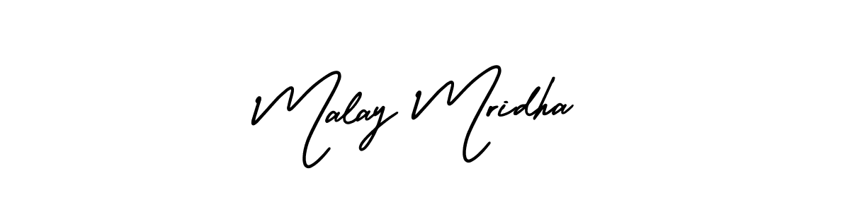 Use a signature maker to create a handwritten signature online. With this signature software, you can design (AmerikaSignatureDemo-Regular) your own signature for name Malay Mridha. Malay Mridha signature style 3 images and pictures png