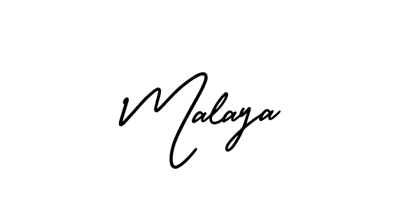 You should practise on your own different ways (AmerikaSignatureDemo-Regular) to write your name (Malaya) in signature. don't let someone else do it for you. Malaya signature style 3 images and pictures png