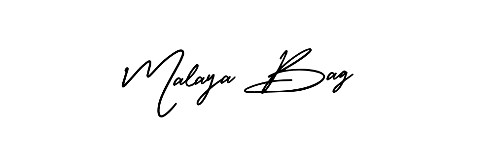 Malaya Bag stylish signature style. Best Handwritten Sign (AmerikaSignatureDemo-Regular) for my name. Handwritten Signature Collection Ideas for my name Malaya Bag. Malaya Bag signature style 3 images and pictures png