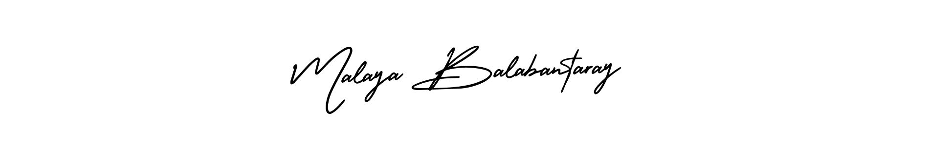 You should practise on your own different ways (AmerikaSignatureDemo-Regular) to write your name (Malaya Balabantaray) in signature. don't let someone else do it for you. Malaya Balabantaray signature style 3 images and pictures png