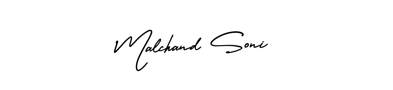 Malchand Soni stylish signature style. Best Handwritten Sign (AmerikaSignatureDemo-Regular) for my name. Handwritten Signature Collection Ideas for my name Malchand Soni. Malchand Soni signature style 3 images and pictures png