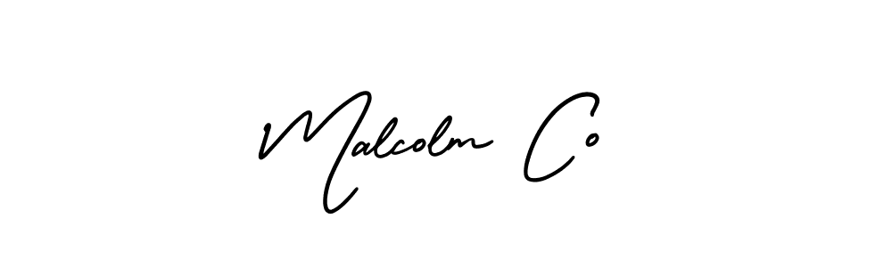 Create a beautiful signature design for name Malcolm Co. With this signature (AmerikaSignatureDemo-Regular) fonts, you can make a handwritten signature for free. Malcolm Co signature style 3 images and pictures png