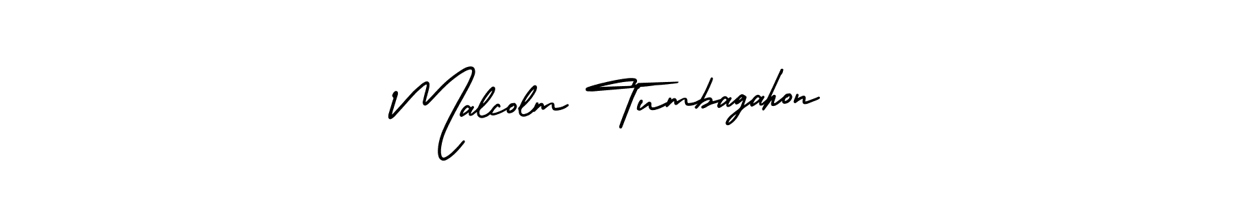 Design your own signature with our free online signature maker. With this signature software, you can create a handwritten (AmerikaSignatureDemo-Regular) signature for name Malcolm Tumbagahon. Malcolm Tumbagahon signature style 3 images and pictures png