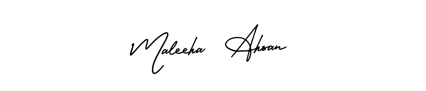 Use a signature maker to create a handwritten signature online. With this signature software, you can design (AmerikaSignatureDemo-Regular) your own signature for name Maleeha  Ahsan. Maleeha  Ahsan signature style 3 images and pictures png