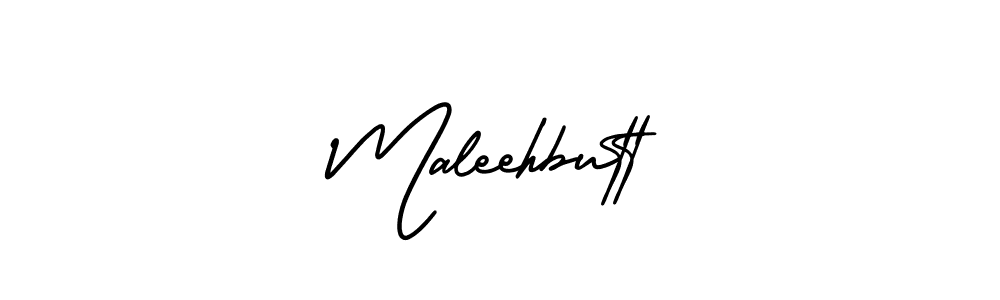 How to make Maleehbutt name signature. Use AmerikaSignatureDemo-Regular style for creating short signs online. This is the latest handwritten sign. Maleehbutt signature style 3 images and pictures png
