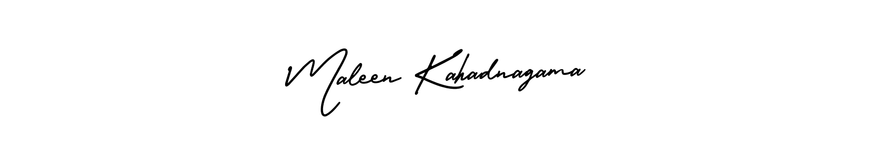 Design your own signature with our free online signature maker. With this signature software, you can create a handwritten (AmerikaSignatureDemo-Regular) signature for name Maleen Kahadnagama. Maleen Kahadnagama signature style 3 images and pictures png