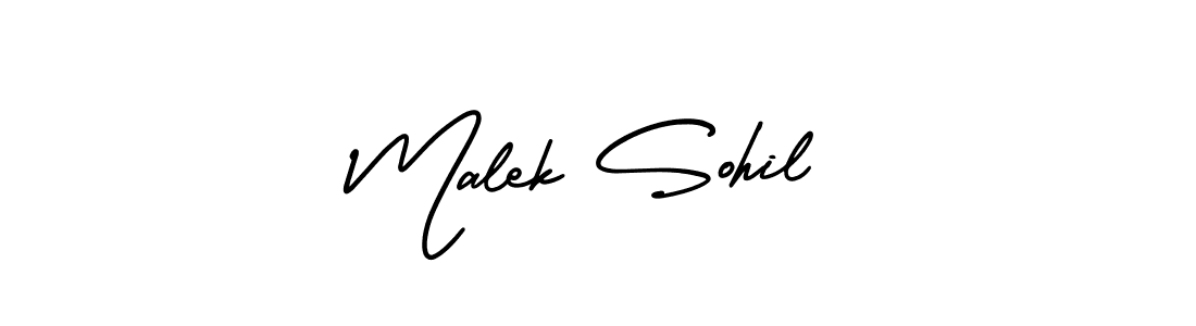 This is the best signature style for the Malek Sohil name. Also you like these signature font (AmerikaSignatureDemo-Regular). Mix name signature. Malek Sohil signature style 3 images and pictures png