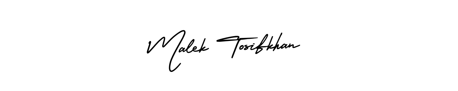 You should practise on your own different ways (AmerikaSignatureDemo-Regular) to write your name (Malek Tosifkhan) in signature. don't let someone else do it for you. Malek Tosifkhan signature style 3 images and pictures png