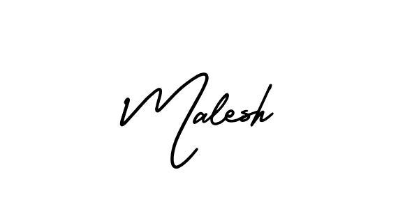 Malesh stylish signature style. Best Handwritten Sign (AmerikaSignatureDemo-Regular) for my name. Handwritten Signature Collection Ideas for my name Malesh. Malesh signature style 3 images and pictures png